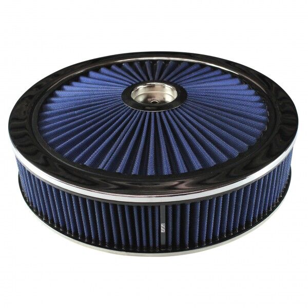 Supa Flow Air Cleaner 14" x 3" Recessed Base Blue / Chrome # R43661